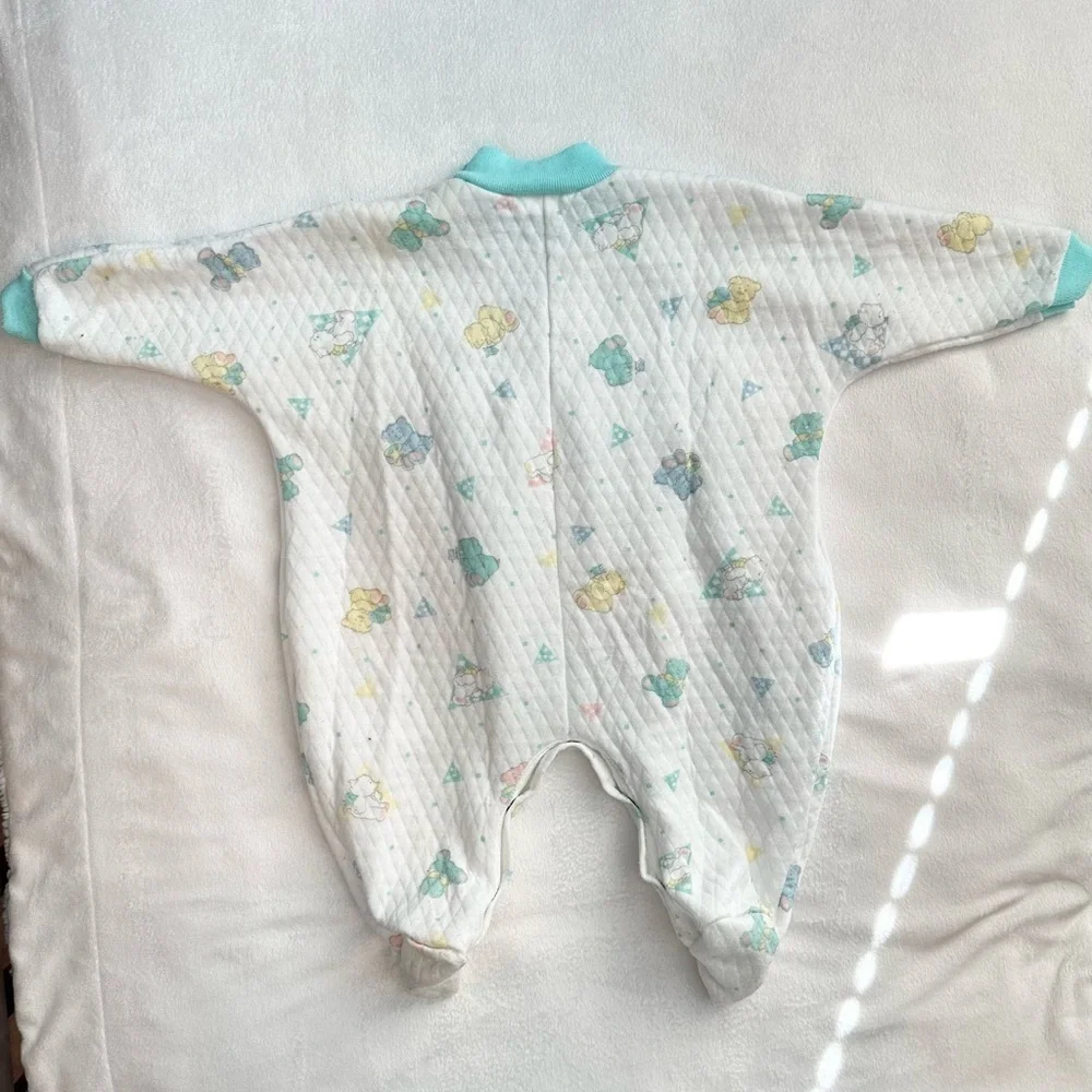 Vintage Health-Tex Colorful Bears Bubble Bodysuit Footie Pajama Baby L 9-12M